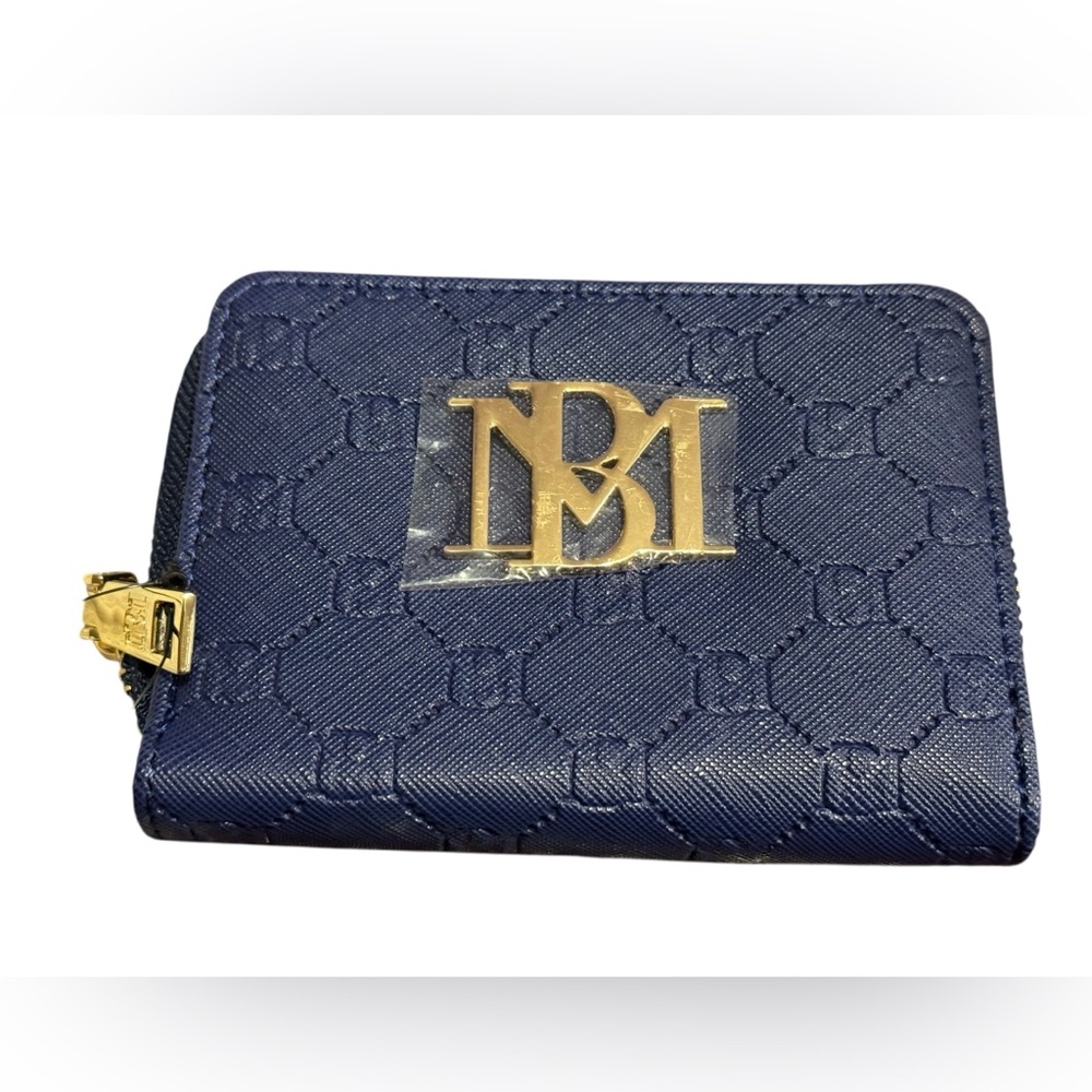 Badgley Mischka Electric Blue Wallet With Gold Hardware NWT